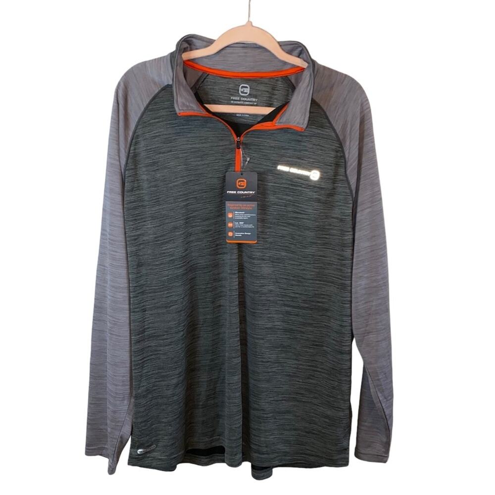 NWT Free Country XXL Quarter Zip‎ Performance Pullover Athletic Long Sleeve